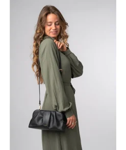Kimberly' Black Leather Cross Body & Clutch Bag