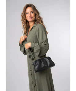 Kimberly' Black Leather Cross Body & Clutch Bag