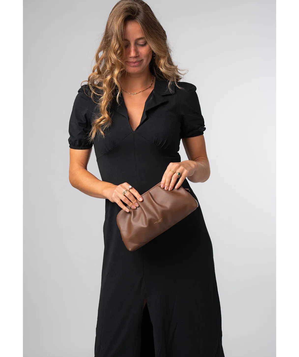 Kimberly' Chestnut Leather Cross Body & Clutch Bag