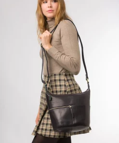 Kristin' Navy Leather Shoulder Bag