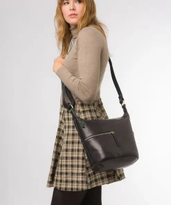 Kristin' Navy Leather Shoulder Bag