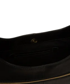 Kyra' Black Leather Tote Bag