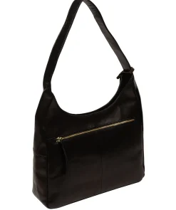 Kyra' Black Leather Tote Bag