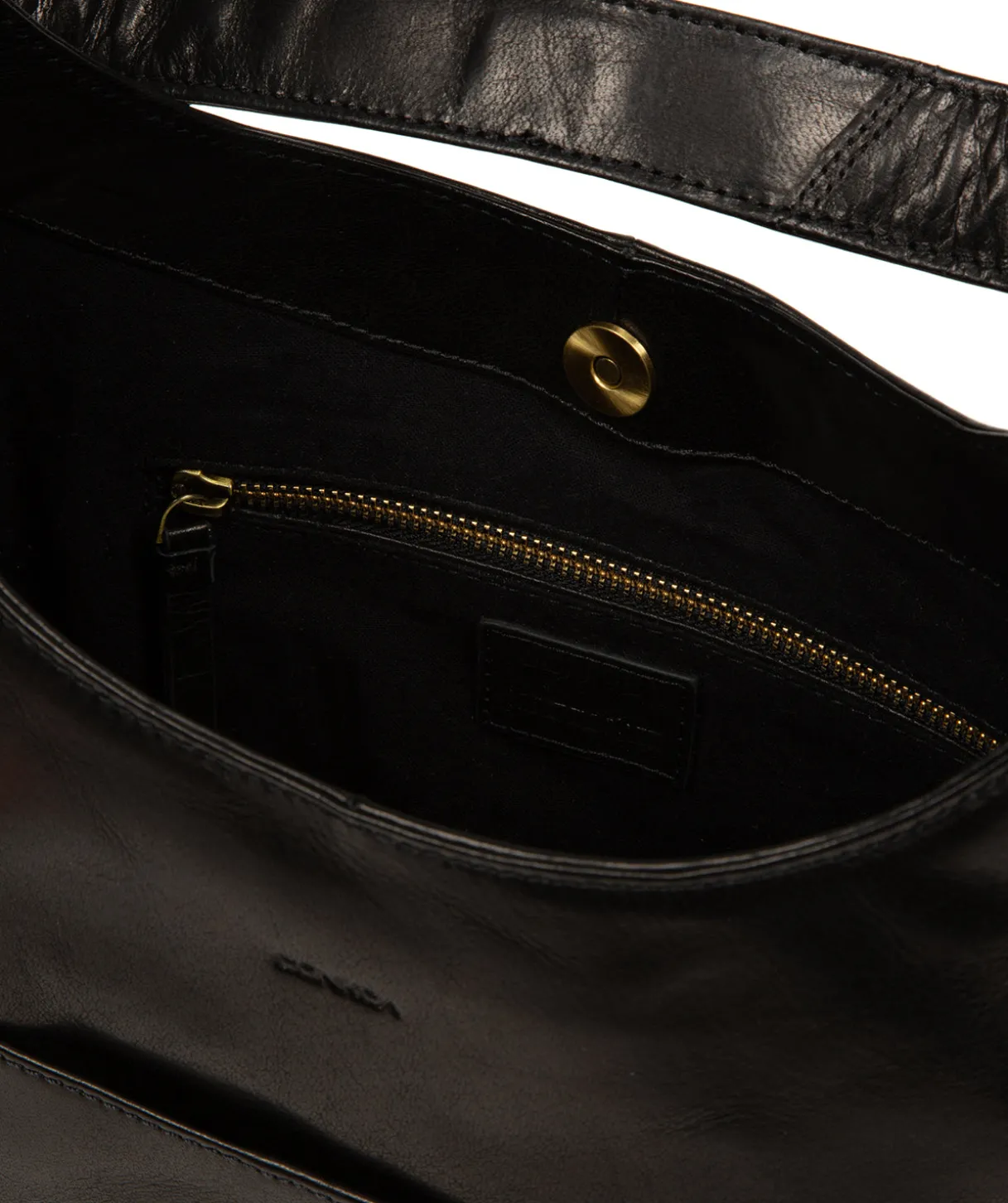 Kyra' Black Leather Tote Bag