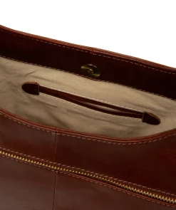 Kyra' Conker Brown Leather Tote Bag