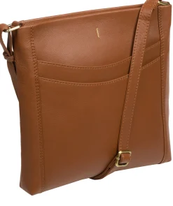 Lalisa' Tan Leather Cross Body Bag