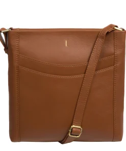 Lalisa' Tan Leather Cross Body Bag