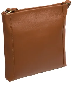 Lalisa' Tan Leather Cross Body Bag