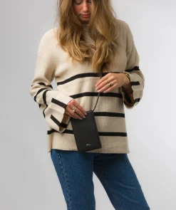 Lana' Black Nappa Leather Cross Body Phone Bag