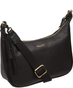 Lancaster' Black Leather Cross Body Bag