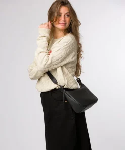 Lancaster' Black Leather Cross Body Bag