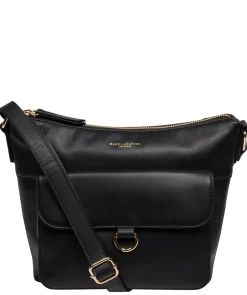 Laura' Black Leather Cross Body Bag