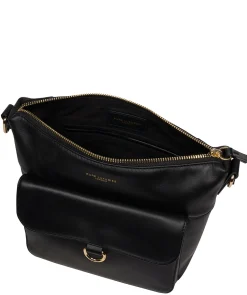 Laura' Black Leather Cross Body Bag