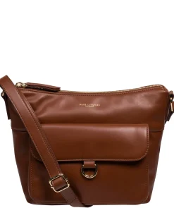 Laura' Caramel Leather Cross Body Bag