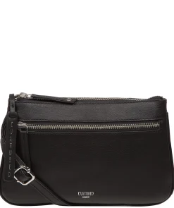 Laurel' Black Leather Cross Body Phone Bag