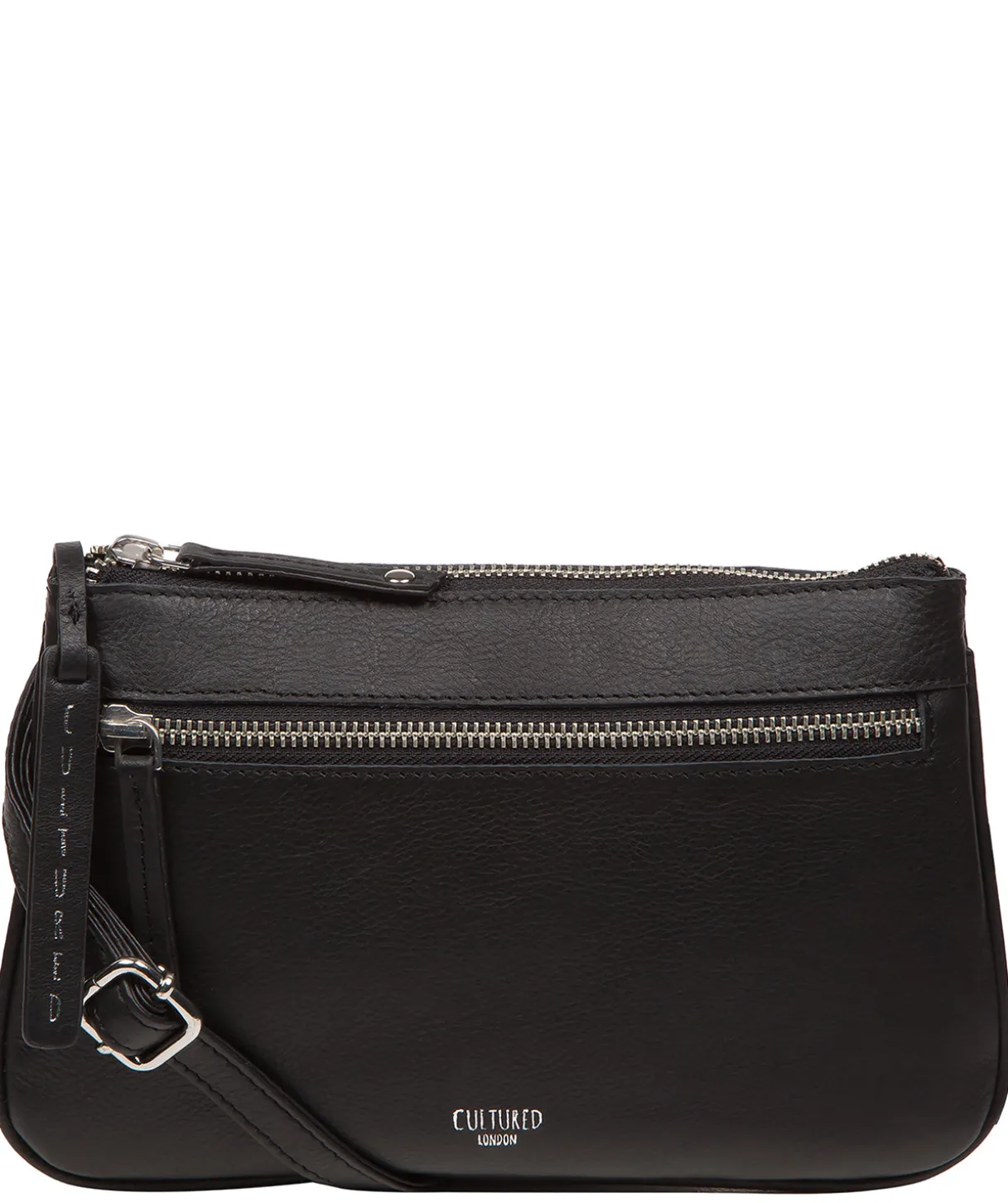 Laurel' Black Leather Cross Body Phone Bag