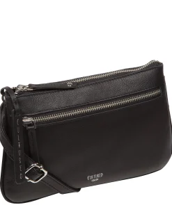 Laurel' Black Leather Cross Body Phone Bag