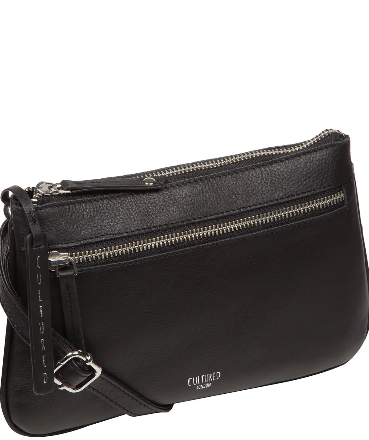 Laurel' Black Leather Cross Body Phone Bag