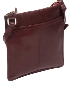 Lauryn' Plum Leather Cross Body Bag