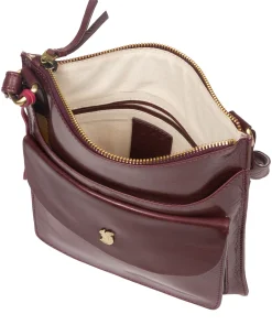 Lauryn' Plum Leather Cross Body Bag