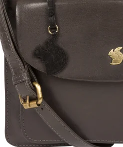 Lauryn' Slate Leather Cross Body Bag