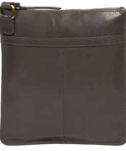 Lauryn' Slate Leather Cross Body Bag
