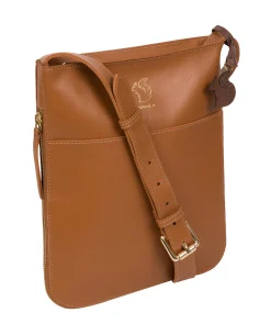 Lautner' Saddle Tan Vegetable-Tanned Leather Cross Body Bag
