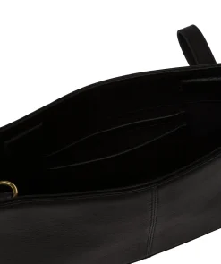 Layla' Black Nappa Leather Clutch Phone Bag