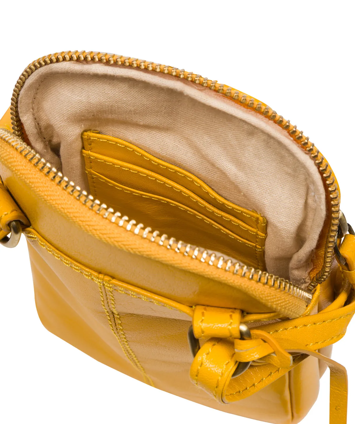 Leia' Lemon Drop Leather Cross Body Phone Bag