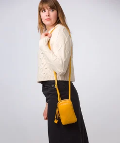 Leia' Lemon Drop Leather Cross Body Phone Bag