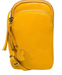Leia' Lemon Drop Leather Cross Body Phone Bag