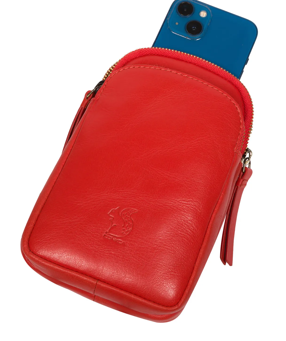 Leia' Orangeade Leather Cross Body Phone Bag