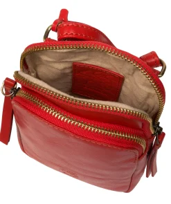 Leia' Orangeade Leather Cross Body Phone Bag