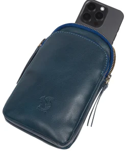 Leia' Snorkel Blue Leather Cross Body Phone Bag