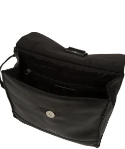 Leigh' Black Leather Cross Body Bag