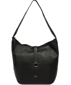 Leilani' Black Leather Shoulder Bag