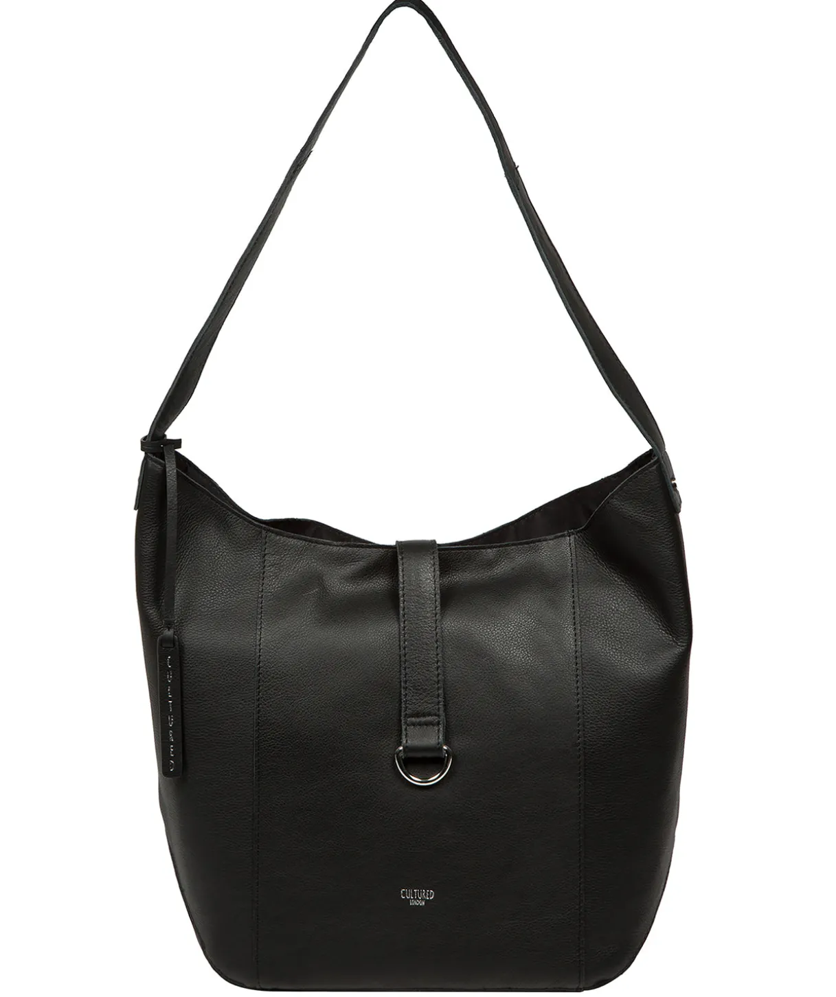 Leilani' Black Leather Shoulder Bag