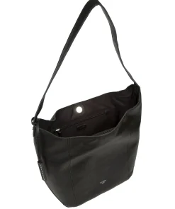 Leilani' Black Leather Shoulder Bag
