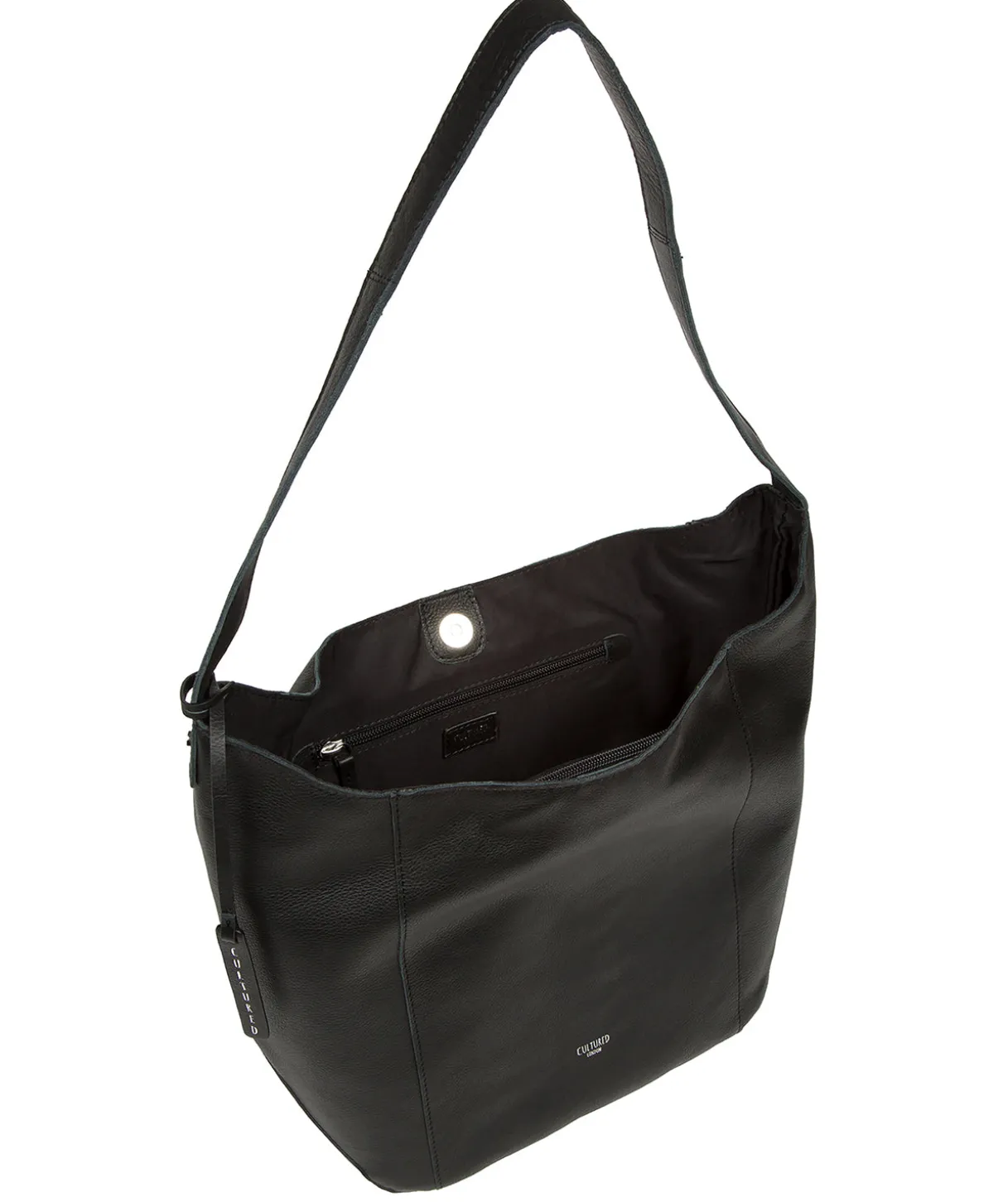 Leilani' Black Leather Shoulder Bag