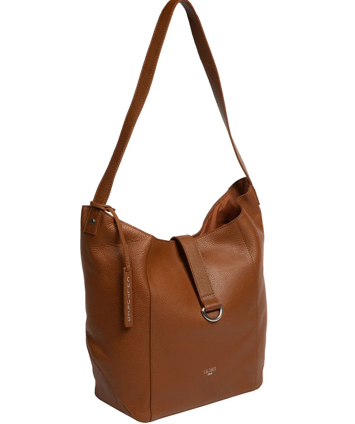Leilani' Tan Leather Shoulder Bag