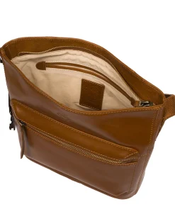 Liberty' Dark Tan Leather Shoulder Bag
