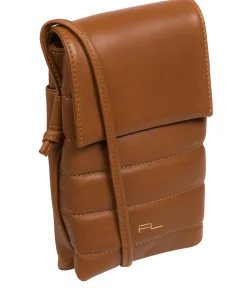 Lilian' Oak Nappa Leather Cross Body Phone Bag