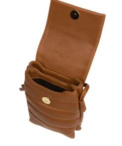 Lilian' Oak Nappa Leather Cross Body Phone Bag