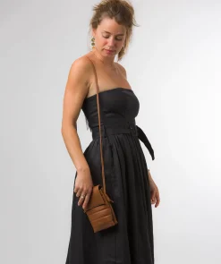Lilian' Oak Nappa Leather Cross Body Phone Bag