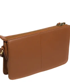 Lily' Tan Leather Cross Body Phone Bag