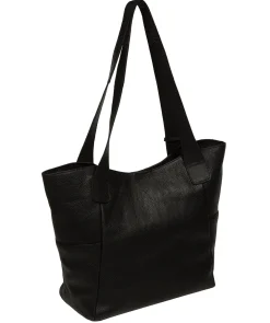 Lisette' Black Leather Tote Bag
