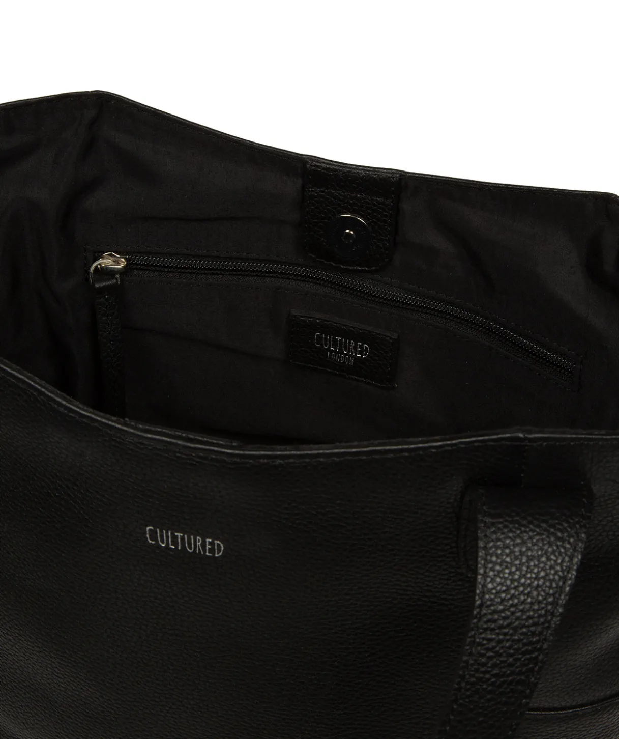Lisette' Black Leather Tote Bag
