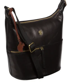Little Kristin' Black Leather Shoulder Bag