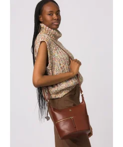 Little Kristin' Conker Brown Leather Shoulder Bag