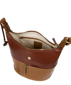 Little Kristin' Dark Tan & Conker Brown Leather Shoulder Bag